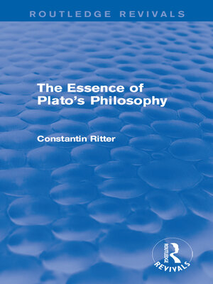 cover image of The Essence of Plato's Philosophy